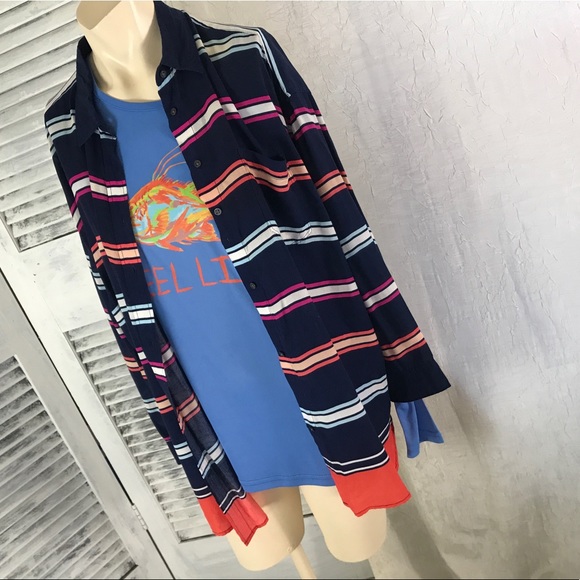 GAP Tops - Blue orange striped GAP top